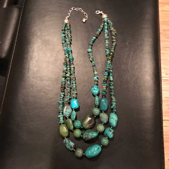Jay King -DTR - 3 Strand Graduated Bead Turquoise Necklace - Picture 2 of 5